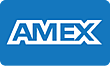 Logo AMEX en texte blanc sur fond bleu.