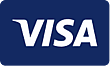 Logo Visa sur fond bleu.