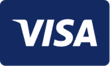 Visa-Logo auf blauem Hintergrund.