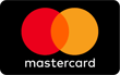 Mastercard-Logo mit zwei überlappenden Kreisen, einem roten und einem gelben, darunter das Wort "Mastercard" in Kleinbuchstaben.