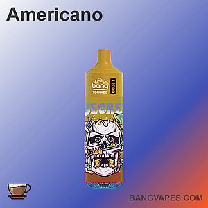 "Experience a powerful vape with the Bang Tornado 12000, featuring an impressive 12,000 puffs and sealed in an eye-catching Americana design. Perfect choice for vape enthusiasts."