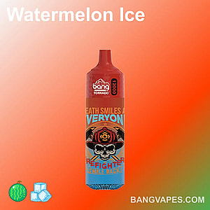The Bang Tornado 12000 offers a refreshing Watermelon Ice flavor with up to 12k puffs, designed for a satisfying vaping experience.