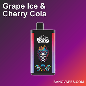 Grape Ice & Cherry Cola Bang disposable vape with a colorful skull design on the packaging.