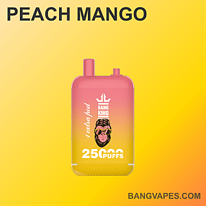 Bang King の 25,000 パフ付きピーチマンゴー ベイプ デバイス。