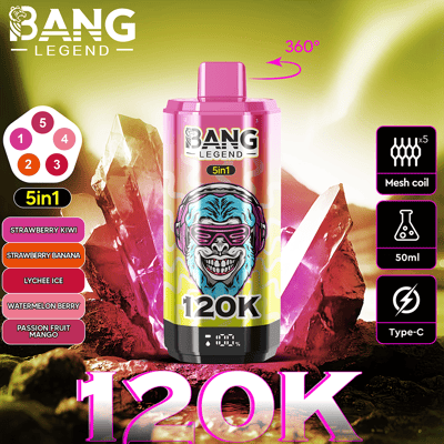 best fruit flavor disposable vape Bang Legend 120K – The Ultimate 5-in-1 | 120,000 Puffs | Adjustable Triple Flavors | Nebula Burst Choose Flavor:Strawberry+ Vuse Ultra Pod Cherry VooPoo Argus P1 Pods