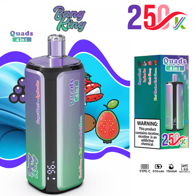 bang king Quads4in1 25万puffニコパフ Bang King 250K 使い捨て VAPE – 250,000 パフ 4-in-1 フレーバー