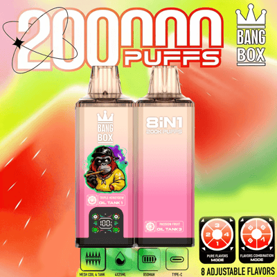 can you throw away disposable vapes Bang Box 200K Disposable Vape | 8-in-1 Flavor Chamber | High Value  Performance | Up to 200,000 Puffs