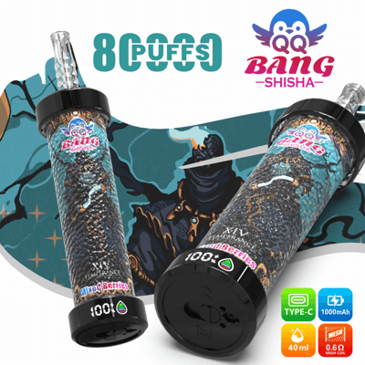 BAIG NG shisha product image showing two glass vape bottles with “3 FUFFS BAIG” branding and “SHISHA” label