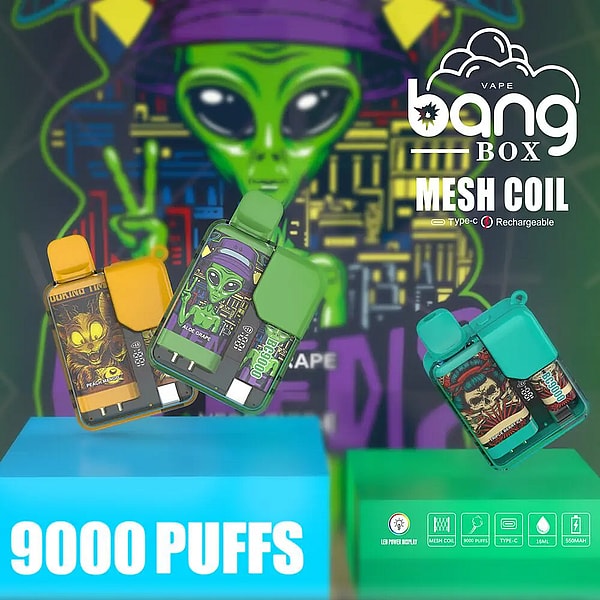 Esplora la tua esperienza di svapo con questo vibrante BANGBOX 9000 arancione. Elegante, elegante e portatile, promette boccate potenti con nuvole piene di sapore. Perfetto per i vapers in movimento.