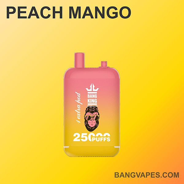 Peach Mango vape device with 25,000 puffs from Bang King.