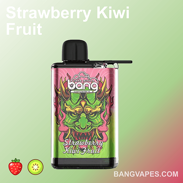 Strawberry Kiwi Fruit flavored disposable vape with colorful dragon-themed packaging.