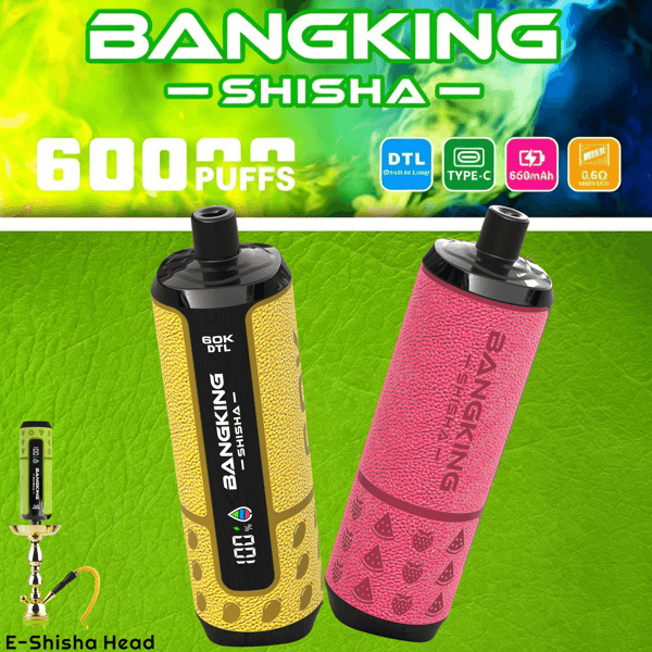 dtl vape disposable Bang King Shisha 60K – 60,000 Puffs | Shisha Experience | Rechargeable Vape Select Flavor ::Blue Razz Cherry Strawberry Banana Two high school students