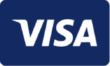 Logo Visa su sfondo blu.