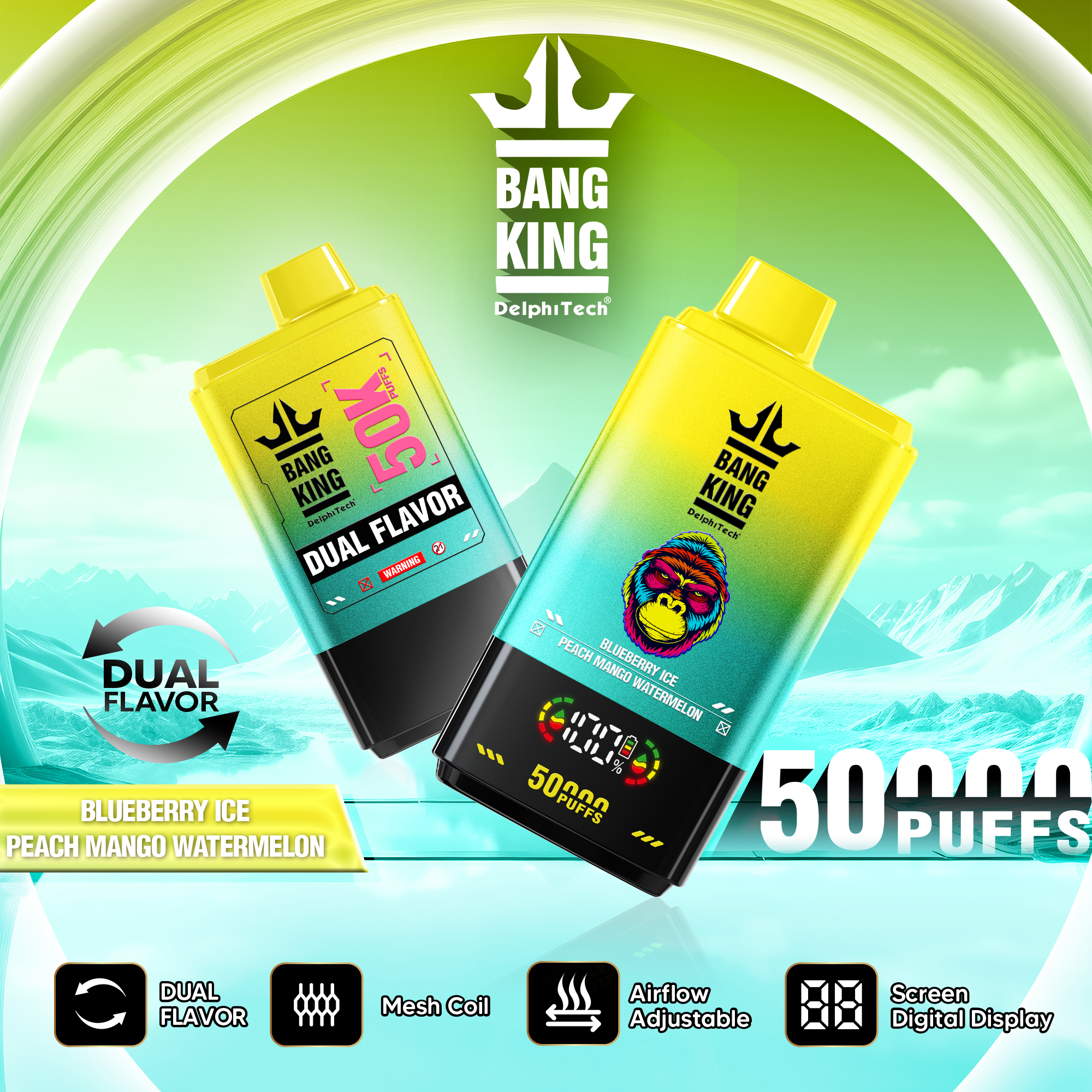Bang king 50000puff ニコパフ　箱のみ Bang King 50000 50K Puffs Double Flavor Disposable Vape 0% 2