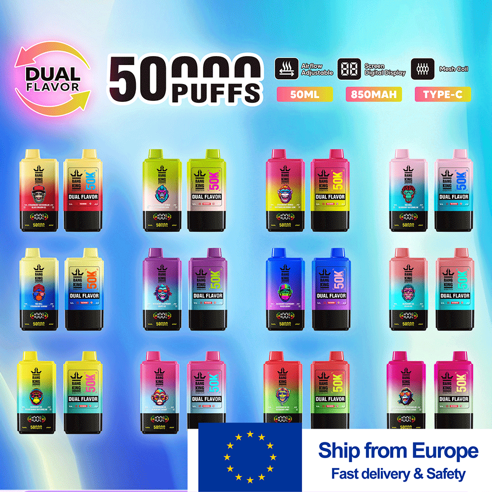 50 000 puff disposable vape Bang King 50K EU Disposable Vape | 50,000 Puffs Dual-Flavor Switch | Fast  Shipping from European Warehouse
