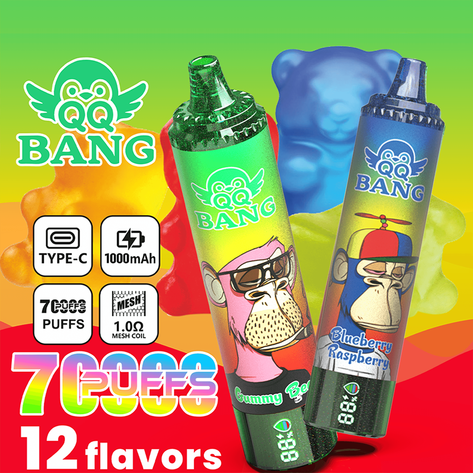 QQ Bang 70K Single Flavor Disposable Vape – Rechargeable Pure Taste Mesh Coil Vape
